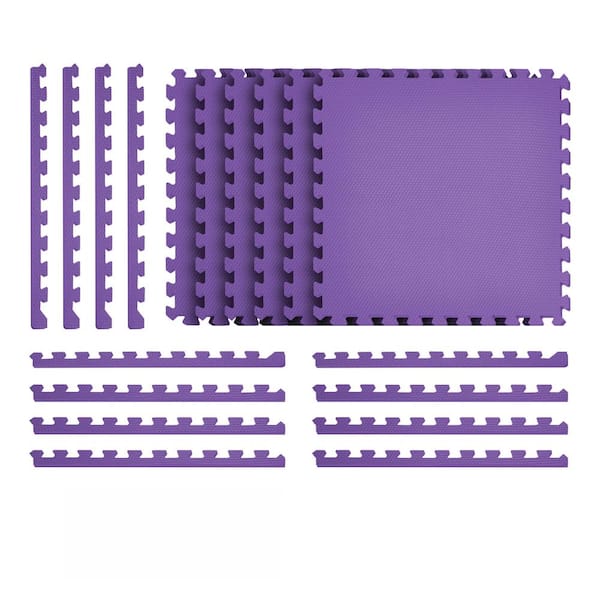 Norsk Purple 24 in. x 24 in. x 0.47 in. Foam Interlocking Floor Mat (6-Pack)