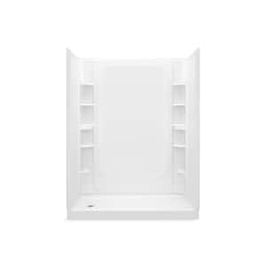 STORE+ 30 in. x 60 in. Single Threshold Left-Hand Shower Base with Shower Walls and 10-Piece Accessory Kit in White