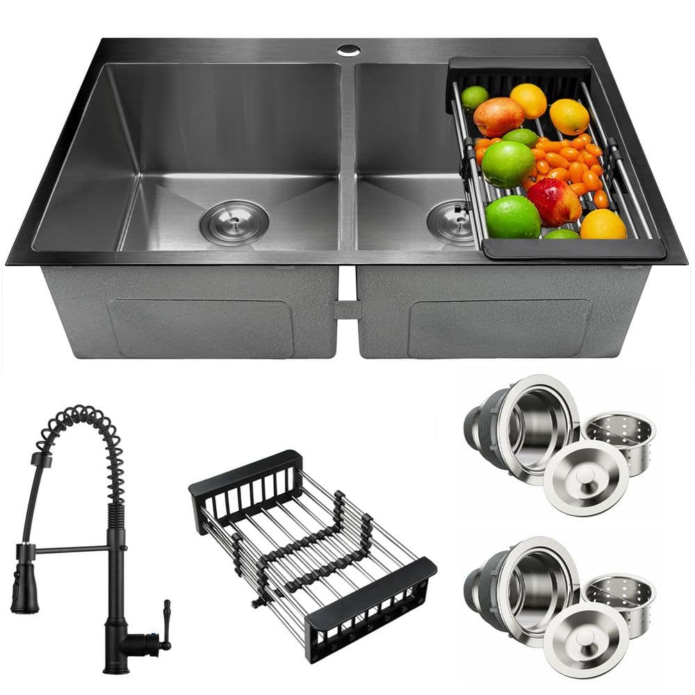AKDY All-in-One Gunmetal Matte Black Finish Stainless Steel 33 in