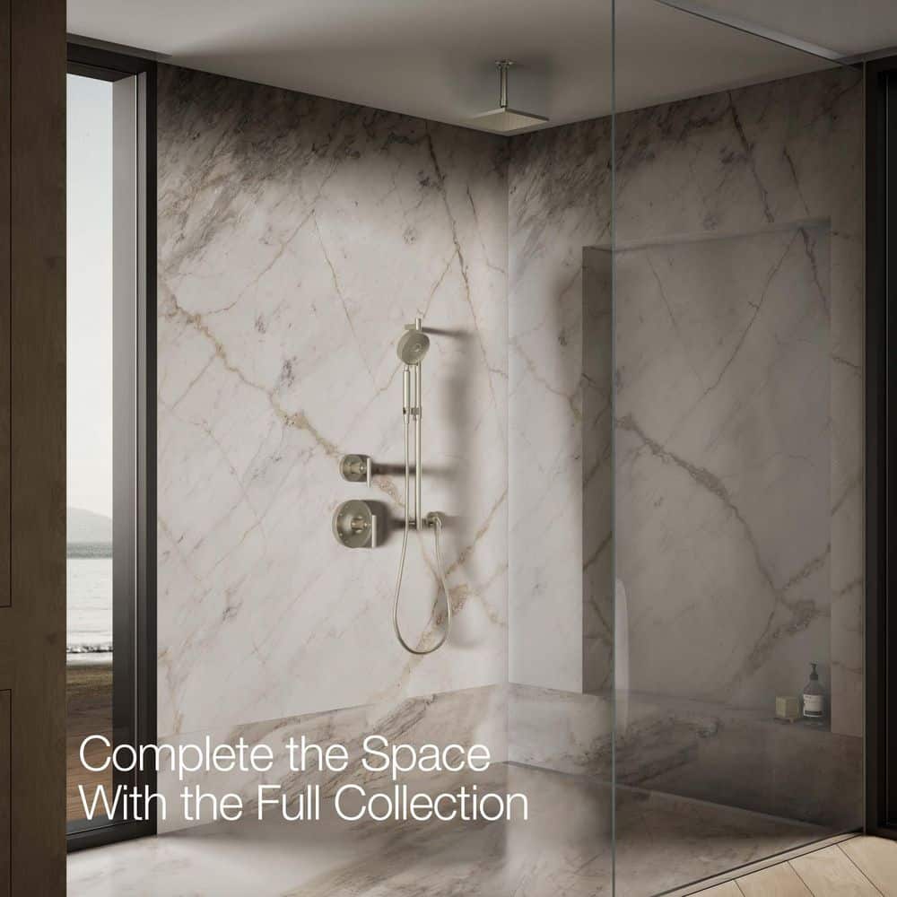 Vibrant Brushed Nickel Square Ceiling Mounted Rain Showerhead