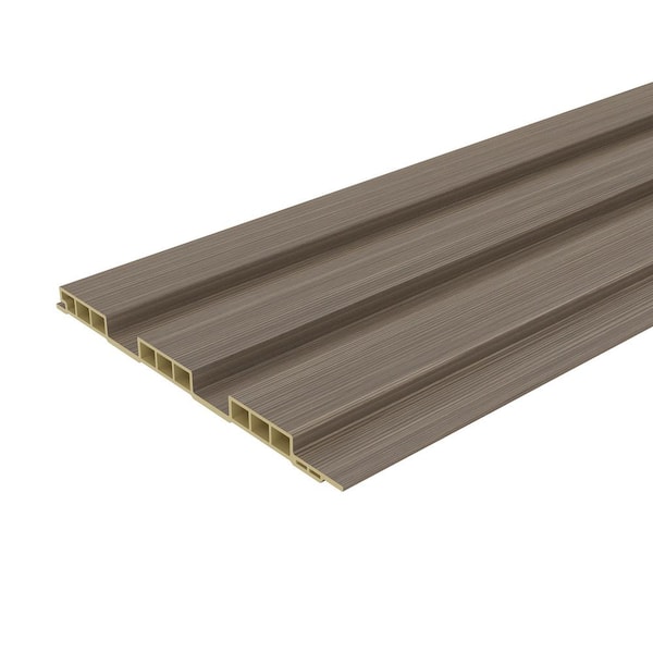 Walls 9/16 in. x 8 1/16 in. x 10 ft. Medium Raised Cottontail Dark Walnut Square Edge Recycled PVC Wall Paneling(8-Pack)