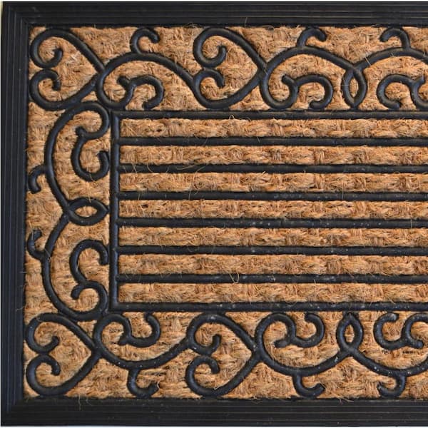 Multi-Colored 30 in. x 18 in. Rubber Non-Slip Indoor/Outdoor Door Mat