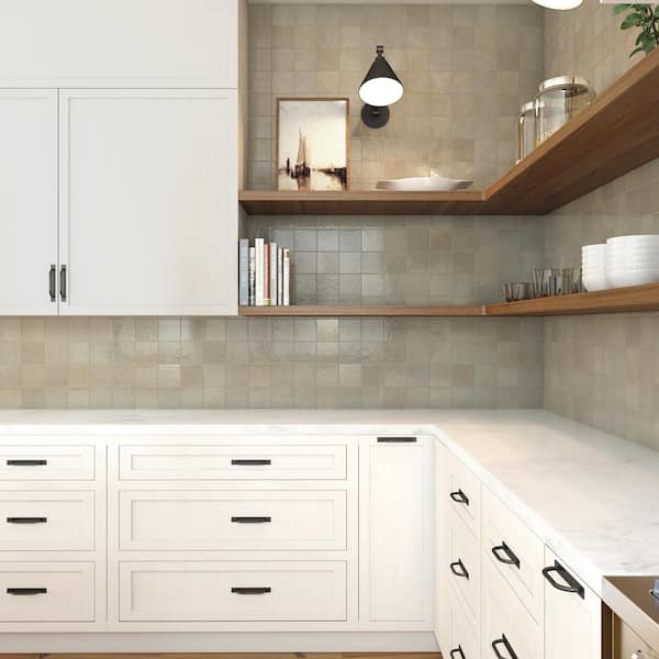 Zellige Neo Lana Glossy 4 in. x 4 in. Glazed Ceramic Undulated Wall Tile (383.04 sq. ft./pallet)
