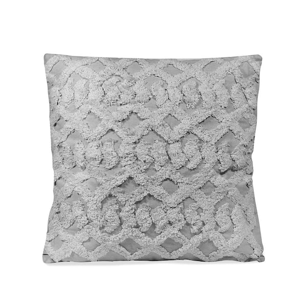 Sol Living Macrame 18 in. x 18 in. Grey Rectangle Outdoor Throw Pillow SL CUS 03 1 The Home Depot