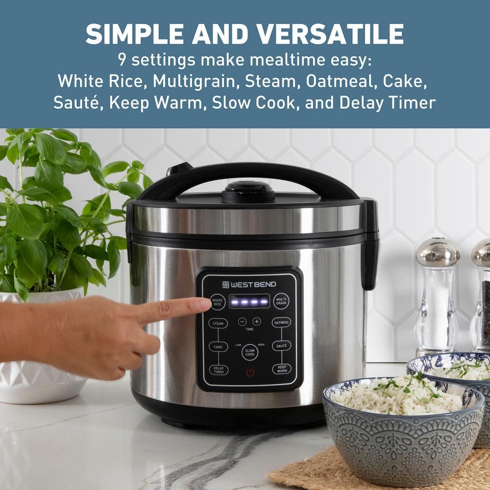 20 Cup Stainless Steel Multi-Function Electric Rice Cooker with Steamer