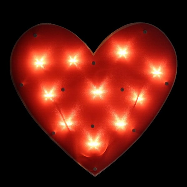 14.25 in. Lighted Red Heart Valentine's Day Window Silhouette Decoration