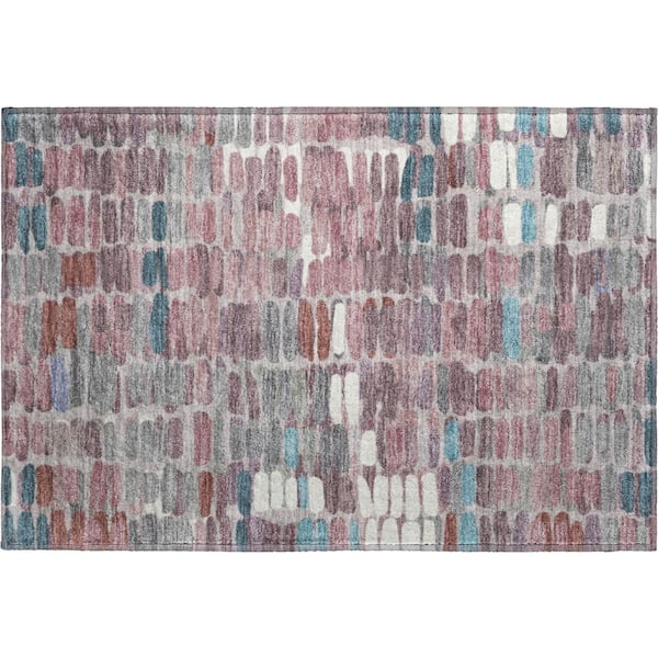 Mayfield Premium Machine Washable Abstract AMF2349 Blush 2 ft. x 3 ft. Accent Rug