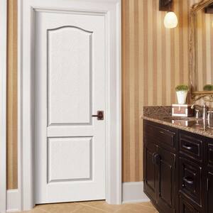 24 in. x 80 in. Princeton White Painted Left-Hand Smooth Solid Core Molded Composite MDF Single Prehung Interior Door