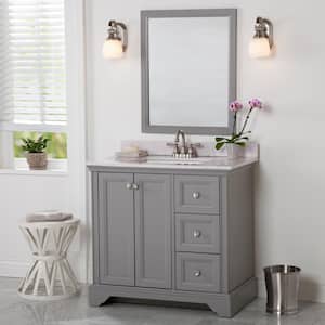 Stratfield 37 in. W x 22 in. D x 39 in. H Single Sink  Bath Vanity in Sterling Gray with Pulsar Cultured Marble Top
