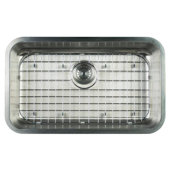 MSI Undermount Stainless Steel 30 in. Single Bowl Kitchen Sink with Grid and Strainer