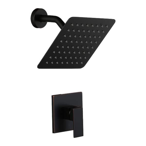 ALEASHA Single Handle 1-Spray Shower Faucet 1.8 GPM with Pressure Balance in Oil Rubbed Bronze (Valve Included)