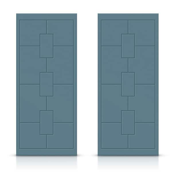 CALHOME 60 in. x 96 in. Hollow Core Dignity Blue Painted Composite MDF Interior Double Closet Sliding Doors