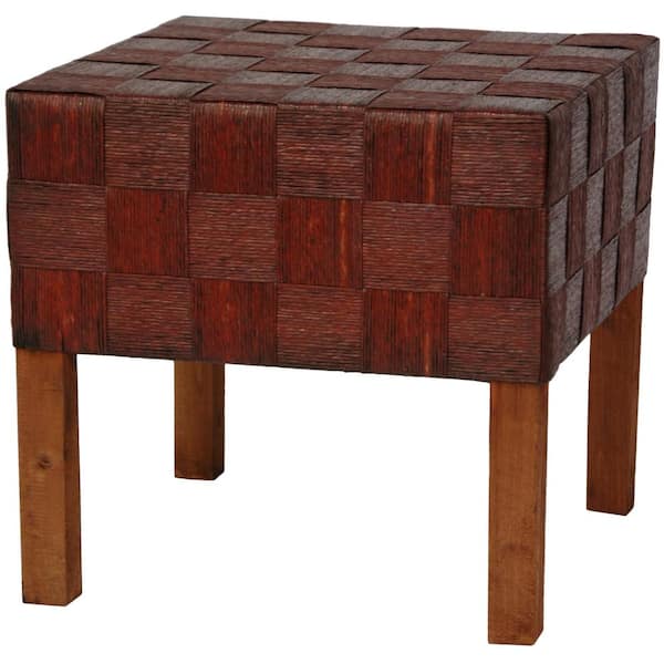 Oriental Furniture Red and Brown Accent Ottoman