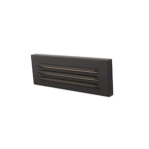 Horizontal 9 in. Surface Louvered Step Light Hardwired Low-Voltage Integrated LED 12-Volt Bronze on Solid Brass 2700