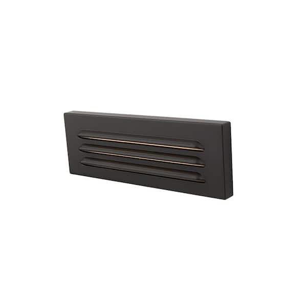 WAC LANDSCAPE Horizontal 9 in. Surface Louvered Step Light Hardwired Low-Voltage Integrated LED 12-Volt Bronze on Solid Brass 2700