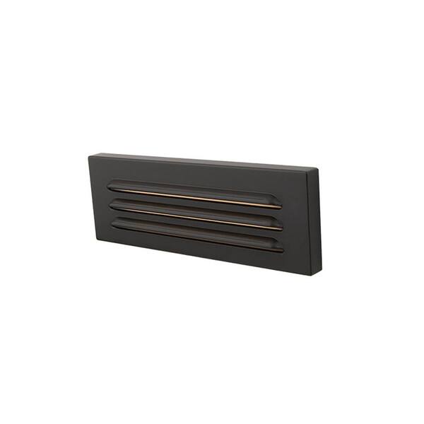 WAC LANDSCAPE Horizontal 9 in. Surface Louvered Step Light Low-Voltage Integrated LED 12-Volt Bronze on Solid Brass 3000K