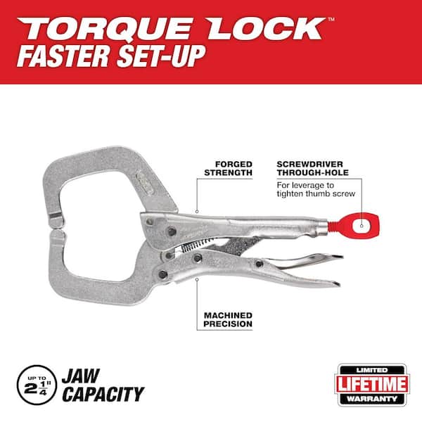 6 in. Torque Lock Locking C-Clamp with Regular Jaws (2-Pack)