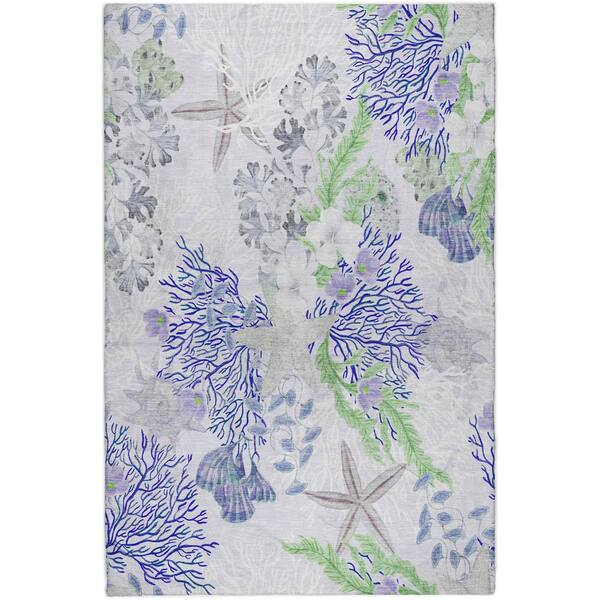 Dream Shag Premium Machine Washable Abstract ADS180 Blue 10 ft. x 14 ft. Area Rug