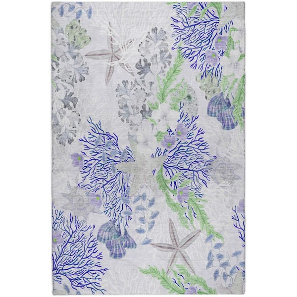 Dream Shag Premium Machine Washable Abstract ADS180 Blue 9 ft. x 12 ft. Area Rug