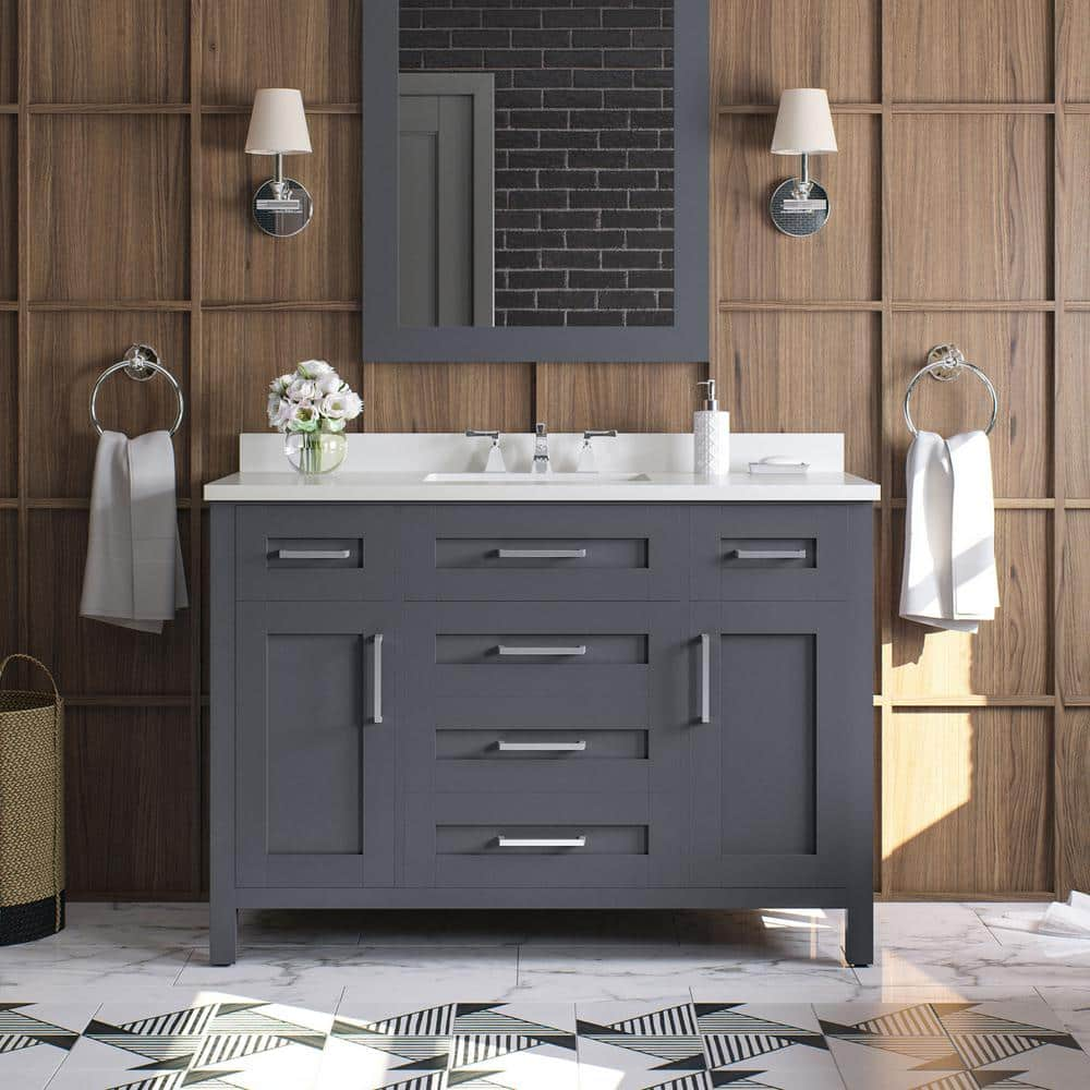 Reviews for OVE Decors Tahoe 48 in. Single Sink Dark Charcoal Bath ...