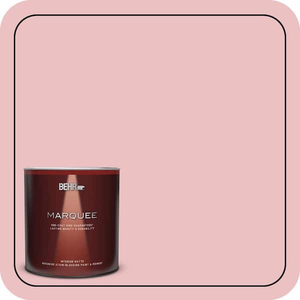 BEHR MARQUEE 1 qt. #130C-2 Cafe Pink Matte Interior Paint & Primer