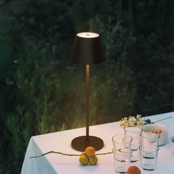 2-Pack 4.6 in. Black Cordless Portable LED Table Lamp with Dimming Touch Control