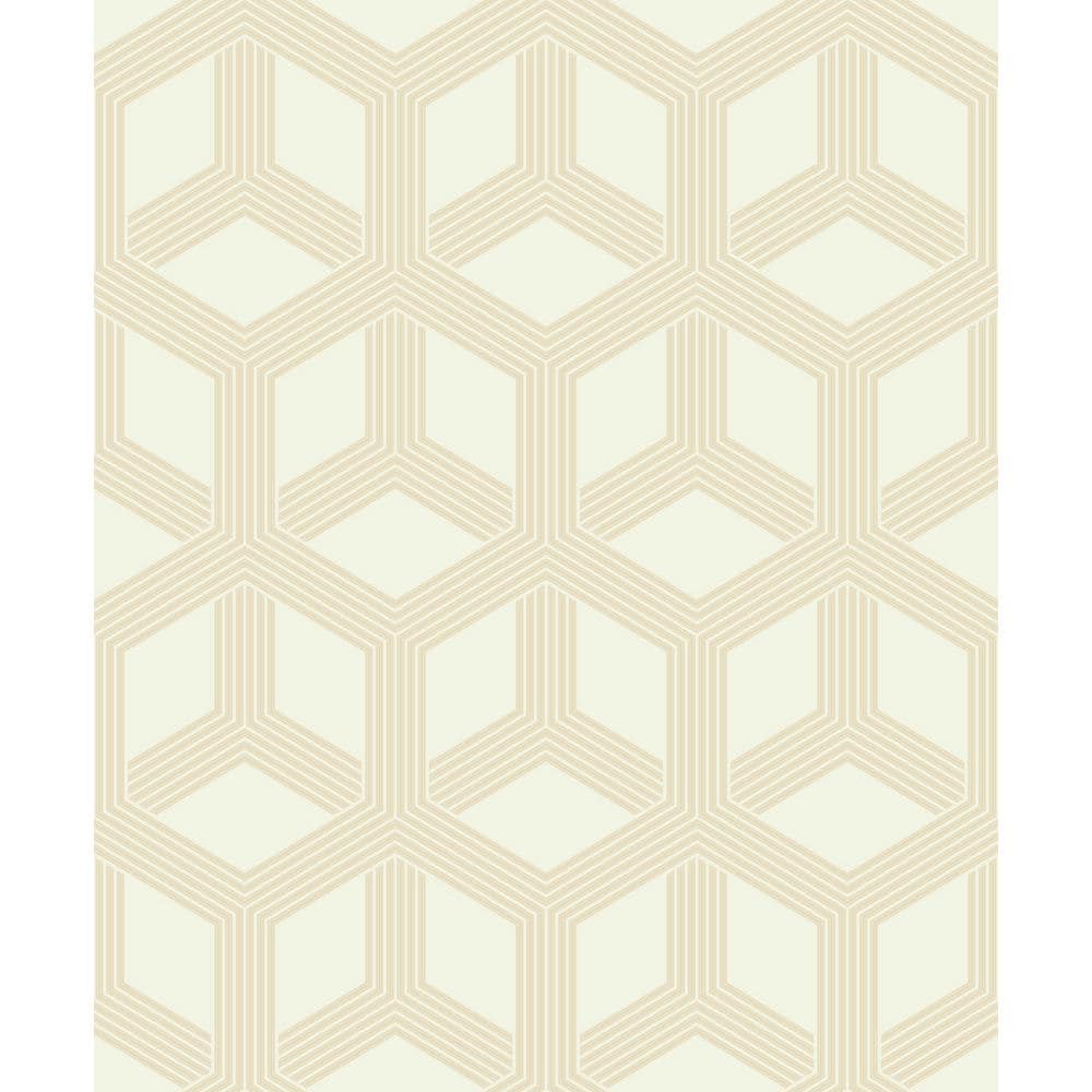 Xander Cream Glam Geometric Wallpaper