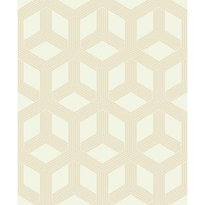 Xander Cream Glam Geometric Wallpaper Sample