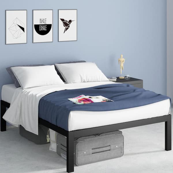 Lorrick Black Metal Full Platform Bed Frame