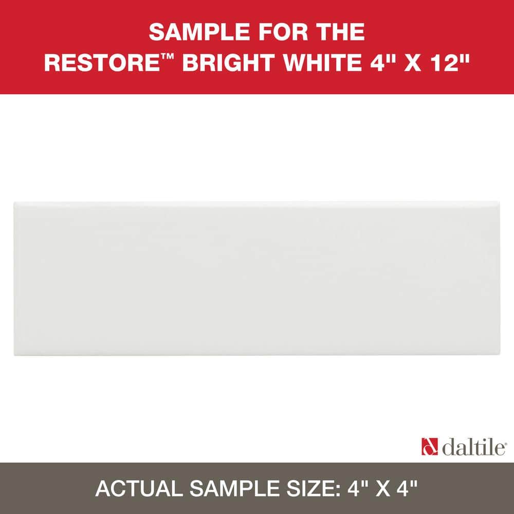 Restore Bright White 4 in. x 4 in. Wall Tile Sample