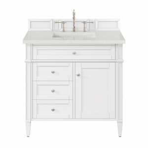 Brittany 36.0 in. W x 23.5 in. D x 34.0 in. H Single Bathroom Vanity in Bright White with Lime Delight  Quartz Top