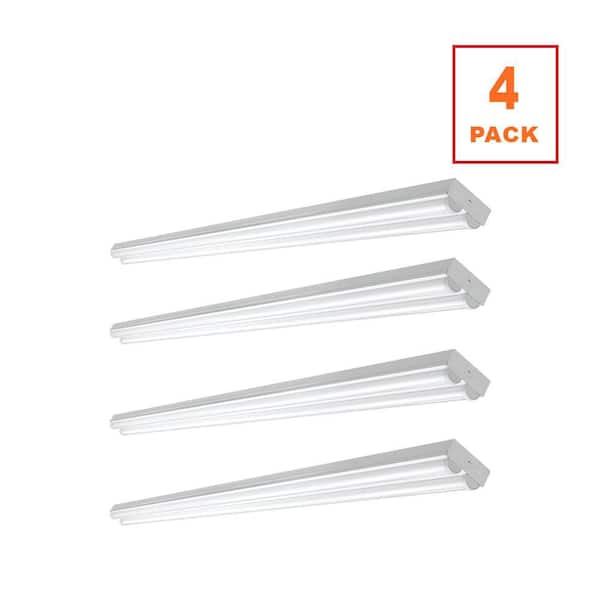 8 ft. 9000LM 90W 2-Light LED White Shop Light 120V Bright White 4000K Garage Lighting Non-Dimmable (4-Pack)