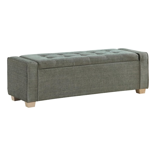 Bethwin Spruce Fabric 55 in. Bedroom Bench with Storage