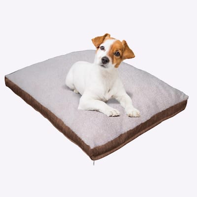 Jacquard Gusset Large 40 in. x 30 in. Brown Dog Bed