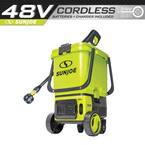 48V 1196 PSI Maximum 1 GPM Cold Water Cordless Portable Electric Pressure Washer Kit w/2 x 4.0 Ah Batteries Plus Charger