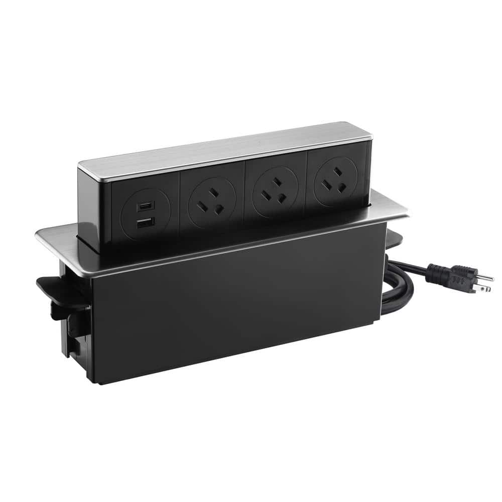 GTIN 810010532374 product image for 3-Outlets Space Saver Pop Up Socket, Receptacle Power Cover Box with USB, Type-C | upcitemdb.com