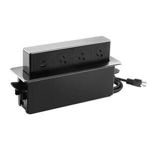 Legrand Wiremold Recessed Furniture Power Strip With 2 Outlets & USB-C/USB-A – 6ft Cord, Black
