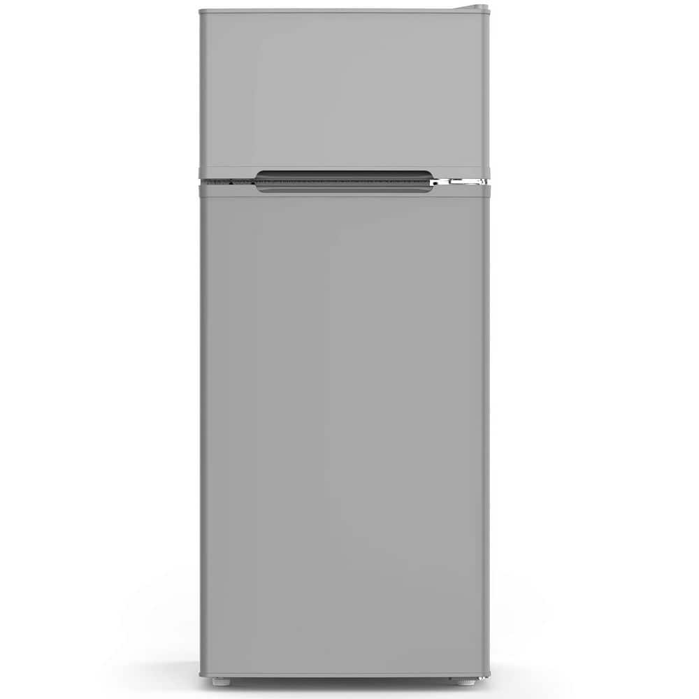 18.31 in. 4.5 Cu. Ft Mini Fridge with Freezer and Adjustable Removable Glass Shelves with Reversible Door in Grey