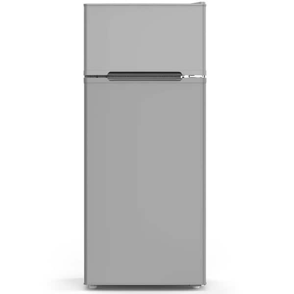 18.31 in. 4.5 Cu. Ft Mini Fridge with Freezer and Adjustable Removable Glass Shelves with Reversible Door in Grey