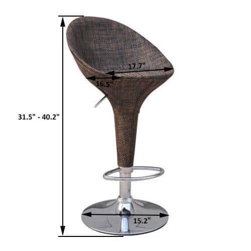 Island Breeze Rattan Wicker Adjustable Swivel Bar Stool - Set of 2