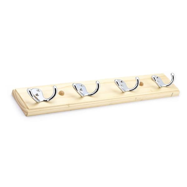 Nystrom 16-1/2 in. (419 mm) Maple and Chrome Utility Hook Rack