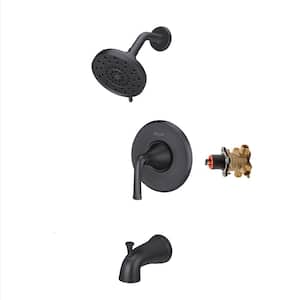 Ladera Single-Handle 3-Spray Tub and Shower Faucet 1.8 GPM in Matte Black (Valve Included)