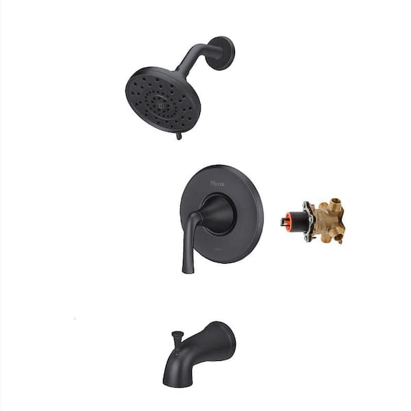 Pfister Ladera Single-Handle 3-Spray Tub and Shower Faucet 1.8 GPM in Matte Black (Valve Included)