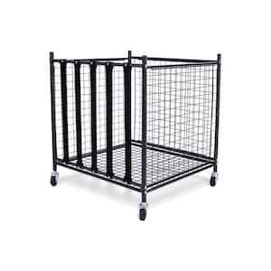 44 lbs Weight Capacity Rolling Sports Ball Storage Cart with Elastic Straps