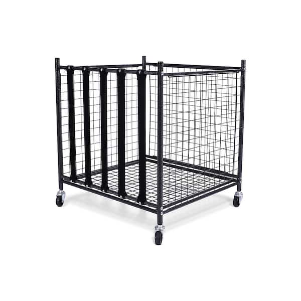 LTMATE 44 lbs Weight Capacity Rolling Sports Ball Storage Cart with Elastic Straps
