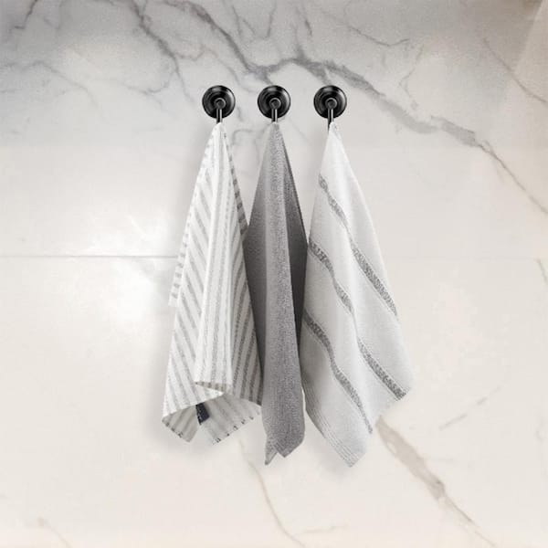 Nautica Cotton Classics 100% Cotton White/Gray Stripe Kitchen Towel (Set of 3)
