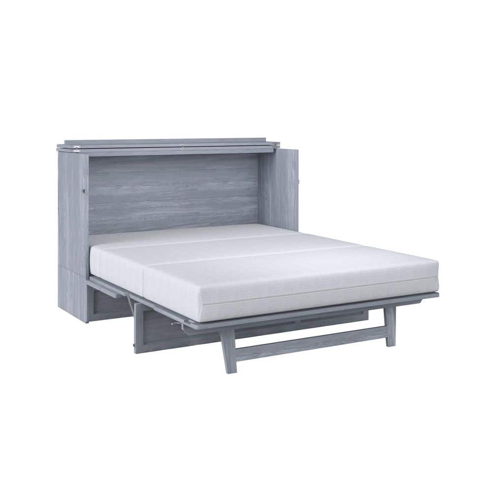 Driftwood Queen Murphy Bed Chest with Storage Drawer