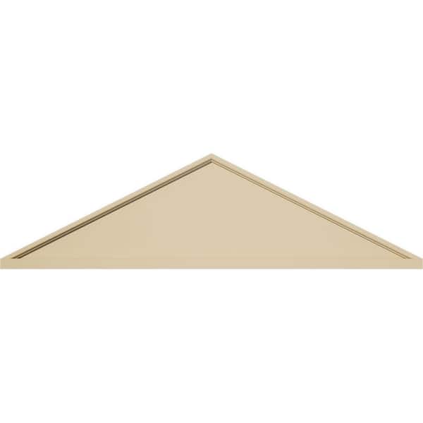Ekena Millwork 42 in. W x 11-1/2 in. H x 2 in. P (Pitch 6/12) Peaked Cap Smooth Signature Urethane Pediment, Primed Tan
