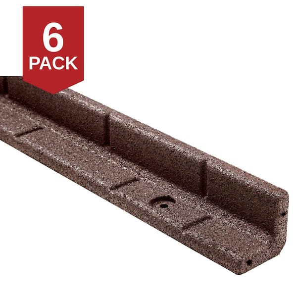 48 in. x 3 in. x 3 in. Roman Brick Brown Rubber Edging (6-Pack)