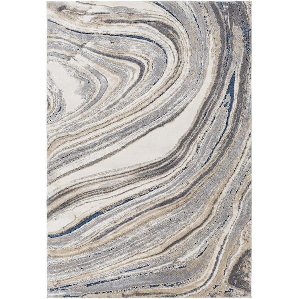 Tuscany Light Beige Modern Abstract 12 ft. x 15 ft. Area Rug